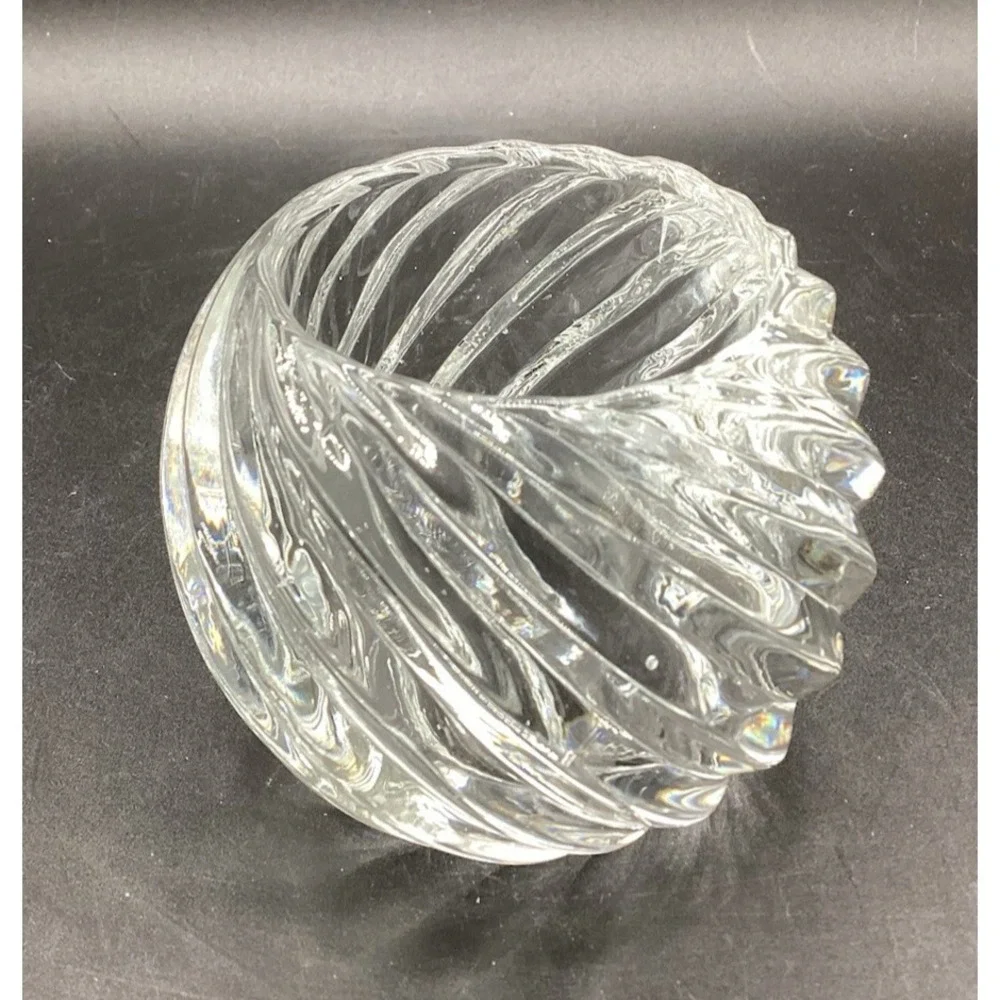 Votive Holder Partylite Clear Swirl 2.5" x 3" Candle Decor Glass Home Accent - Picture 2 of 2